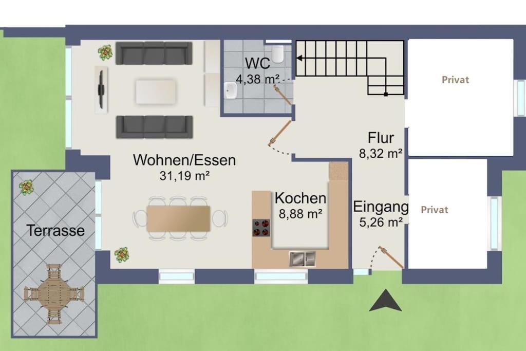 鲁纳130Qm Haus Mit 3 Schlafzimmern, Sauna, Parkplatz公寓 外观 照片